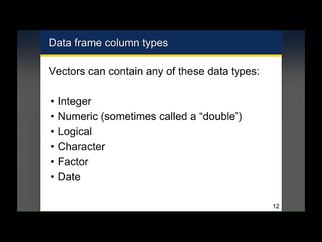 2-3 Data Frames - Data Structures and Types in R