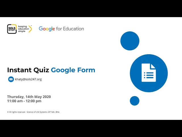 Instant Quiz with Google Forms Tutorial (Group B)