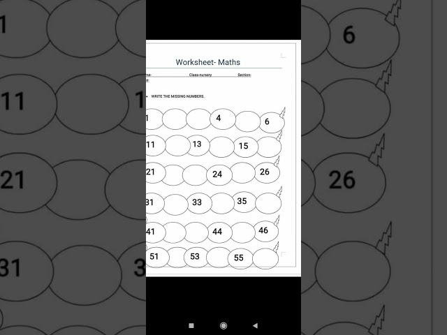 write missing number worksheet