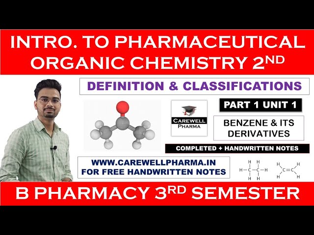Introduction to Pharmaceutical Organic Chemistry II || B. Pharmacy 3rd Semester || Carewell Pharma