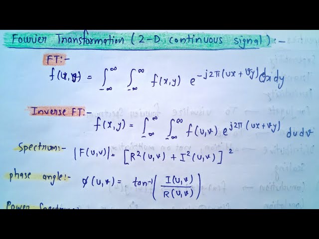 Fourier transformation in image processing | Continuous fourier transform image | Lec-19
