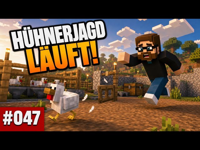 Villager chambers planned and stone wall built | Minecraft Let's Play #047