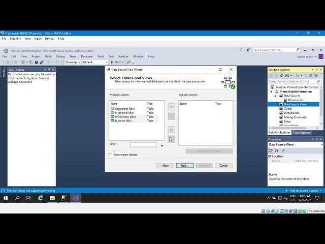 Creación de Data source view