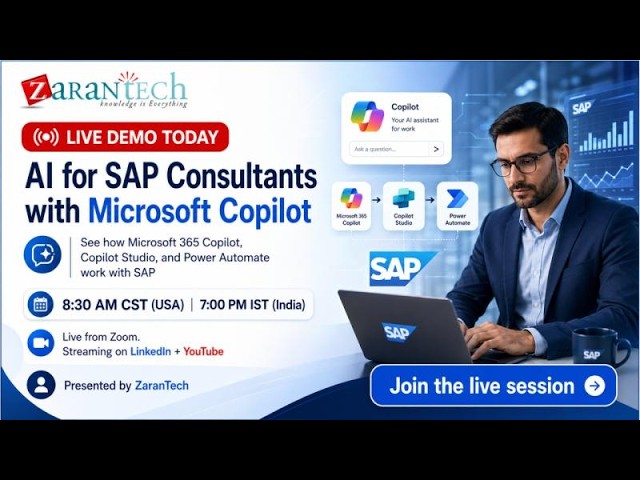 AI for SAP Consultants with Microsoft Copilot - Live Demo | ZaranTech