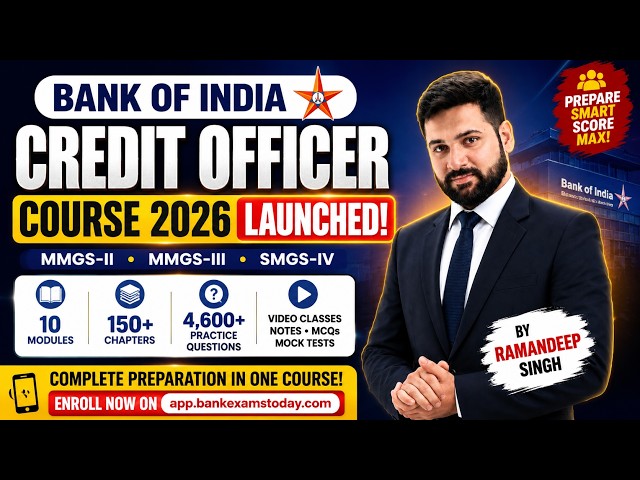 Bank of India Credit Officer 2026 Course Launched | Complete Preparation | MMGS-II, III & IV