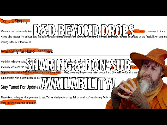 D&D Beyond Drops WILL Be Shareable? And Purchaseable For Non Subscribers? | Nerd Immersion