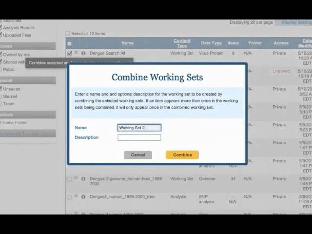 ViPR Workbench:15. Combine/Intersect/Subtract Working Sets