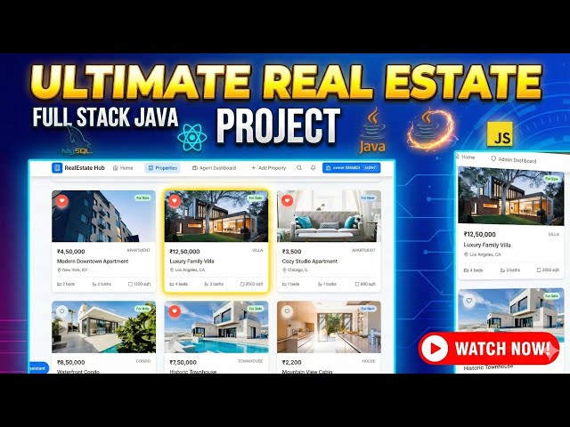 Learn & Build Java Full Stack + AI, Real Estate Management Project Using Spring, React, MYSQL