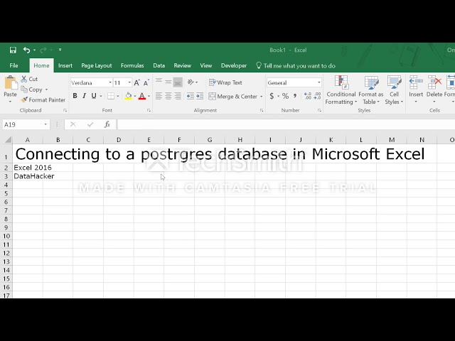 Connecting to a postgres database from Excel