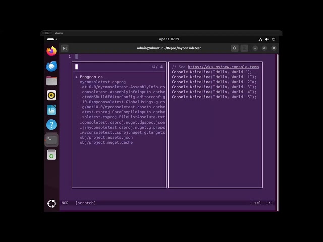 Set Up .NET Development in Helix on Ubuntu Linux: C#, OmniSharp, netcoredbg & Raylib