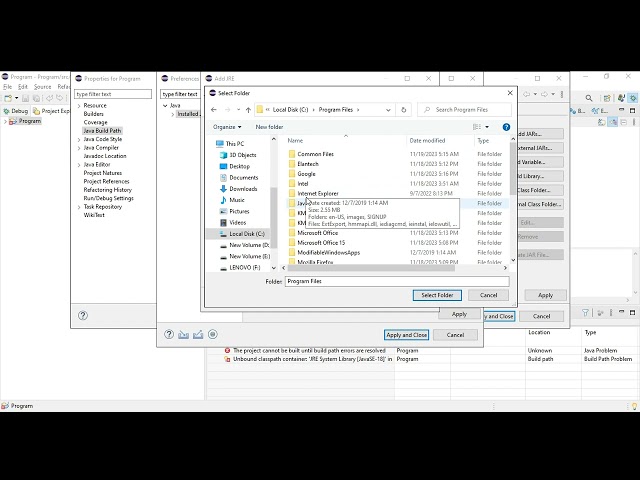 Eclipse IDE Build Path Problem: Unbound classpath container: 'JRE System Library'
