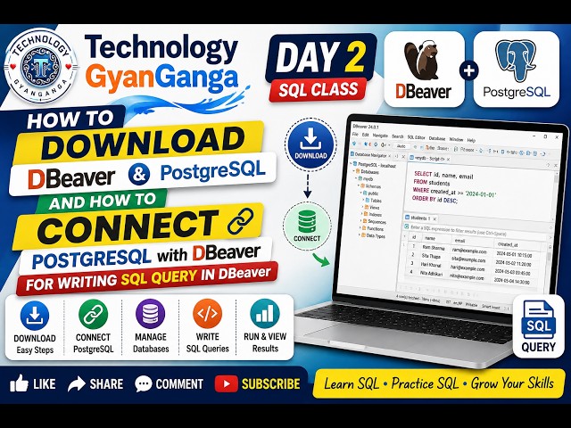 How to Install PostgreSQL & DBeaver and Connect PostgreSQL with DBeaver | Beginner