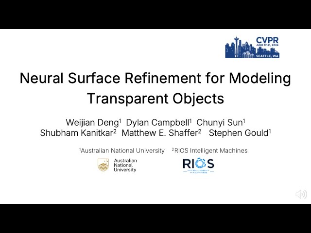 [CVPR 2024] Differentiable Neural Surface Refinement for Transparent Objects