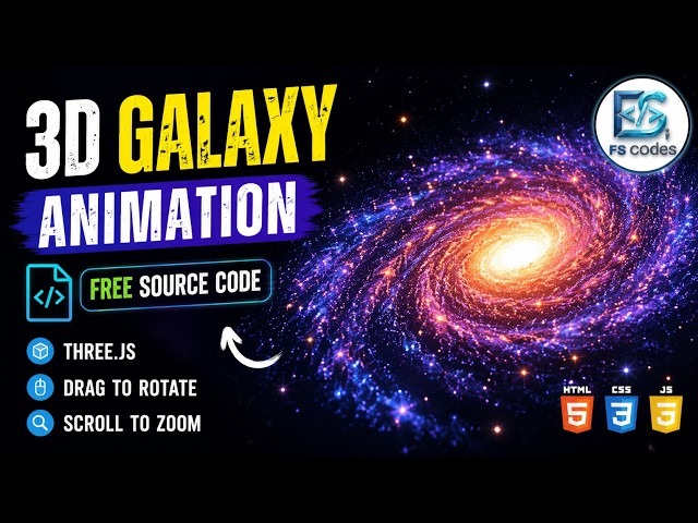 Create Stunning 3D Galaxy Animation with HTML CSS JavaScript | Three.js + Free Source Code