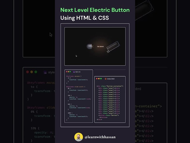 Electric Button Animation Using HTML CSS | Cool Awesome Button Animation | KeyFrames | CodeMinds