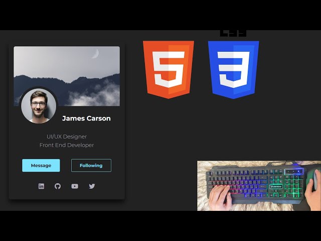 ASMR Programming - Coding Social Card UI - No Talking