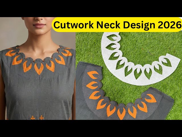 Cutwork neck design cutting and stitching ||kurti neck design 2025#sewingtutorial #sewinghacks