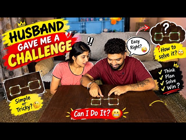 Husband Gave Me a Challenge 😱🙄 | How to Solve This Puzzle? 😂 | Couple Fun Game