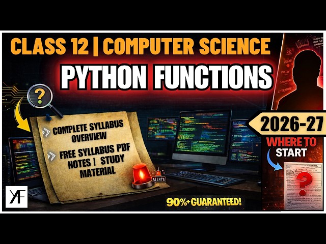 Class 12 CS 083 | Python Functions | Complete CBSE | ONE SHOT 2025-26
