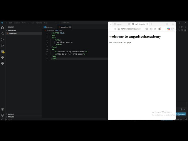 How to Create Your First HTML Website| VS Code+Live Server   #angadtechacademy#html #coding#aicoding
