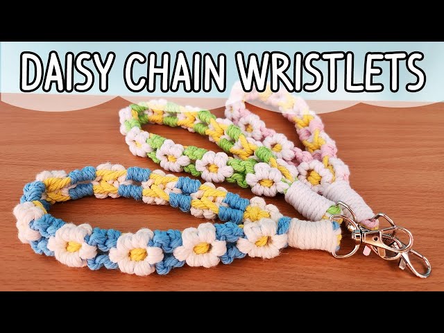 How to Make Daisy Chain Macrame Wristlet Keychain Tutorial | Macrame Tutorial