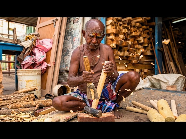 The Old Man’s Incredible Skill | Handmade Wooden Hammer Making