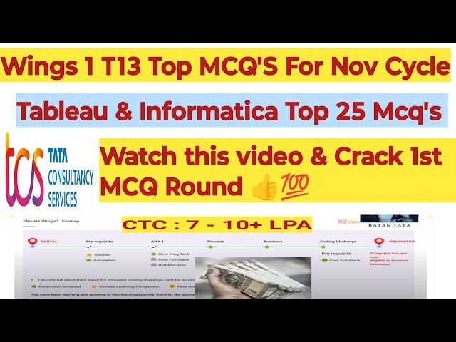 TCS Wings 1 T13 Tableau & Informatica Top 25 Imp Questions for  Nov Cycle #tcs #itjobs #new #itjobs