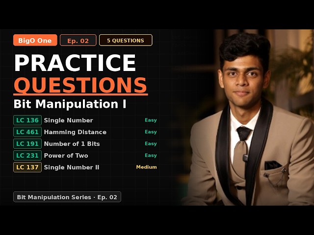 5 Bit Manipulation Questions You Must Know | XOR, Single Number, Power of 2 | BigO One