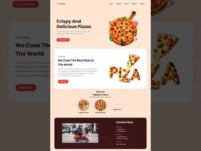 🍕 Pizza Restaurant Website Part 1 | Creating HTML Structure | HTML Project