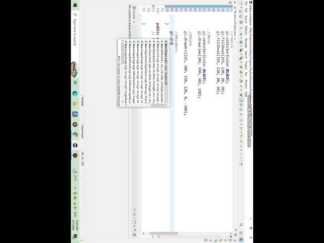 How to use Graphics in java |Java mini project| title like Doreamon cartoon Drawing #java #project