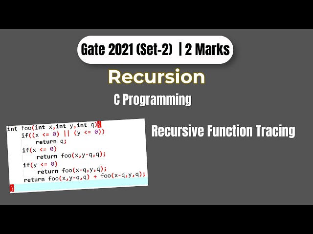 GATE 2021 C Programming Question | Recursion Logic Explained