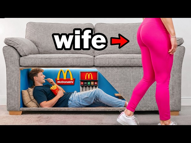 I Built a SECRET McDonalds to Hide from My Wife!