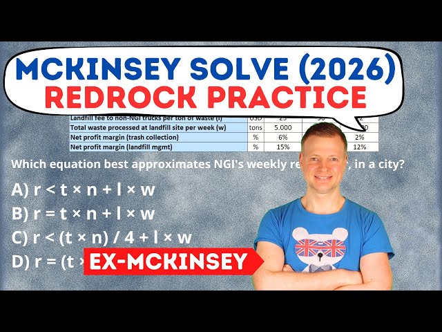 McKinsey SOLVE (2026): Redrock Study Practice | Mock Test Questions 🐻 🐝 🐺