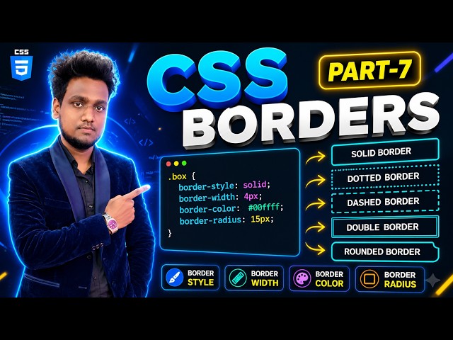 CSS Borders in One Video 🔥 Border Style, Width, Color & More