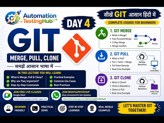 Git Tutorial in Hindi | Day 4 | Git Branching Create, Switch, Delete & Merge Branch