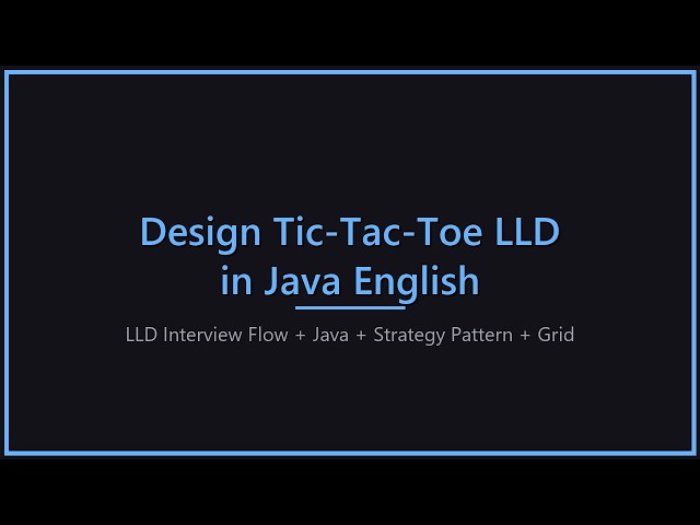 Design Tic-Tac-Toe in Java 🎮 | LLD Interview Question #systemdesign #java #oop #coding #like #ai