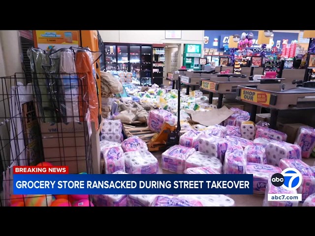 At least 20 people ransack Superior Grocers store during street takeover in South Los Angeles