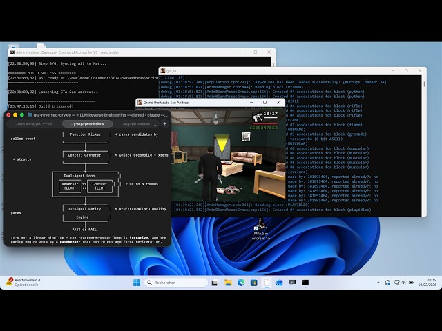 reverse engineering GTA San Andreas with autonomous LLM agents