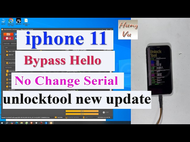 Iphone 11 Hello Screen Bypass Unlock with Unlock Tool No Change Serial ios 26.6 |Bypass No Signal.