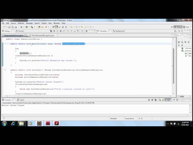 easyjavatutorials.in | Java Exception Handling - Throws ( In Hindi)