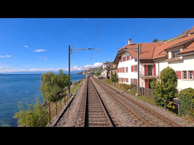 ★ 4K 🇨🇭 St-Triphon - Lausanne - Basel cab ride [10.2021] Swiss Train ride Switzerland