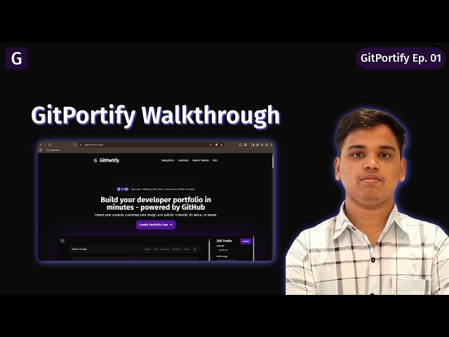 GitPortify Walkthrough | GitPortify Ep. 01 |  #buildinpublic #webdeveloper #coding