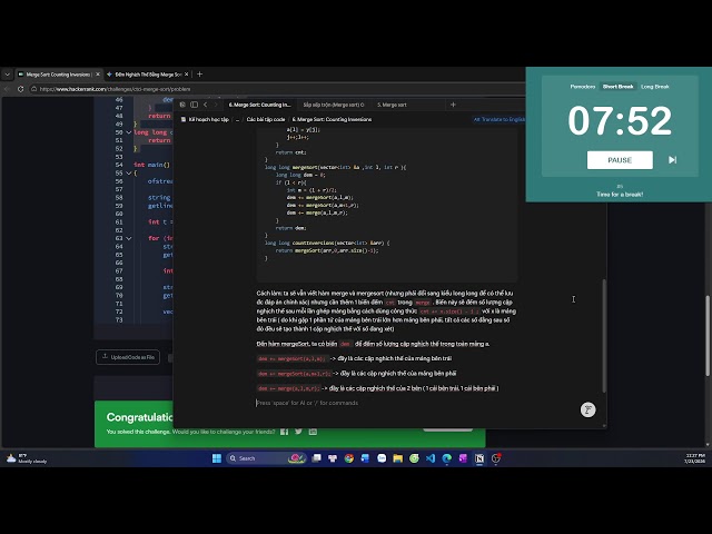 Merge Sort: Counting Inversions