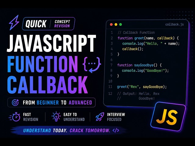 JavaScript Callback Functions in 2 Minutes ⚡ From Beginner to Interview Ready