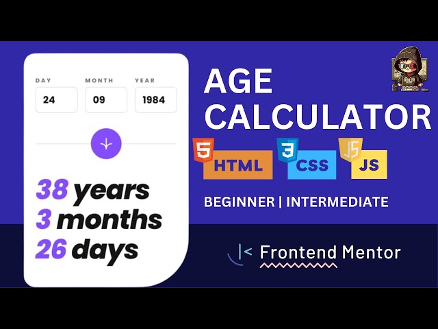 Age calculator app - Frontend Mentor - HTML CSS JAVASCRIPT