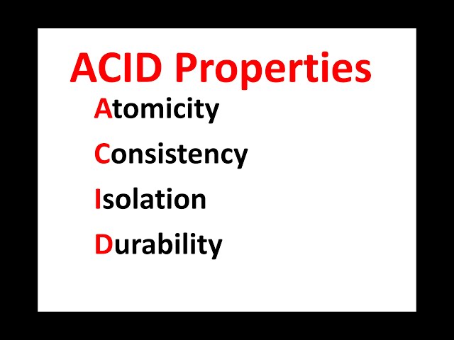 ACID PROPERTIES OF DATABASE
