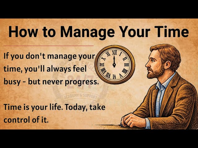 How to Manage Your Time -  10 Time Management Tips || Improve Your English Fluency ✅️ 