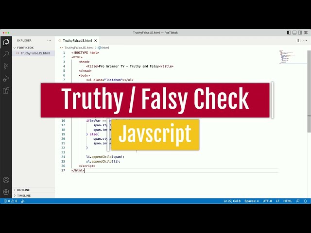 Javascript - Thruthy Check and Falsy Check | Tagalog Tutorial