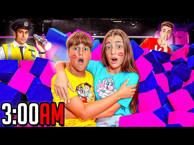 PASAMOS UNA NOCHE EN UN PARQUE DE TRAMPOLINES…*Unai y Abril duermen juntos!*