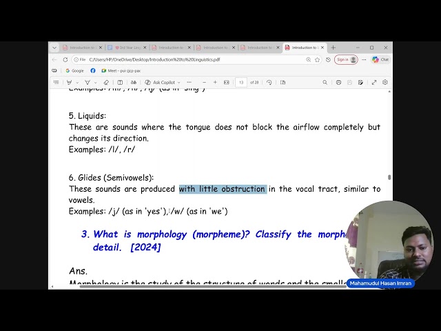 Linguistics part-C (class no. 2)